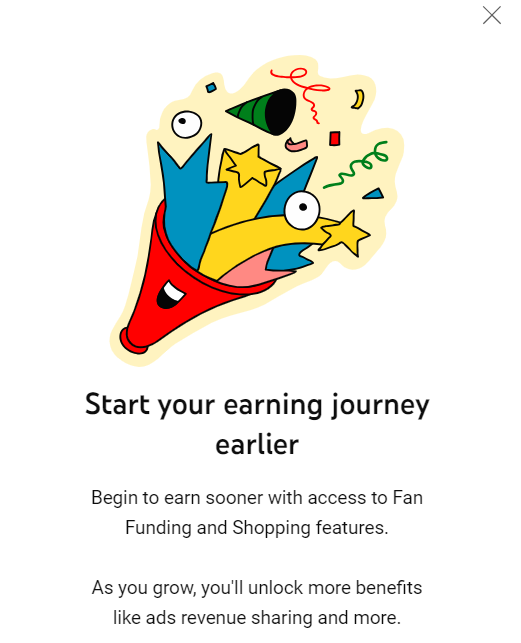 Youtube monetization notification for new rules